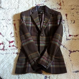 Ralph Lauren brown plaid cashmere blazer